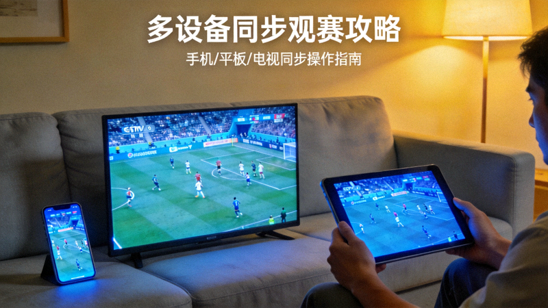 观赛攻略文章配图 - 多设备同步观看体育赛事的场景